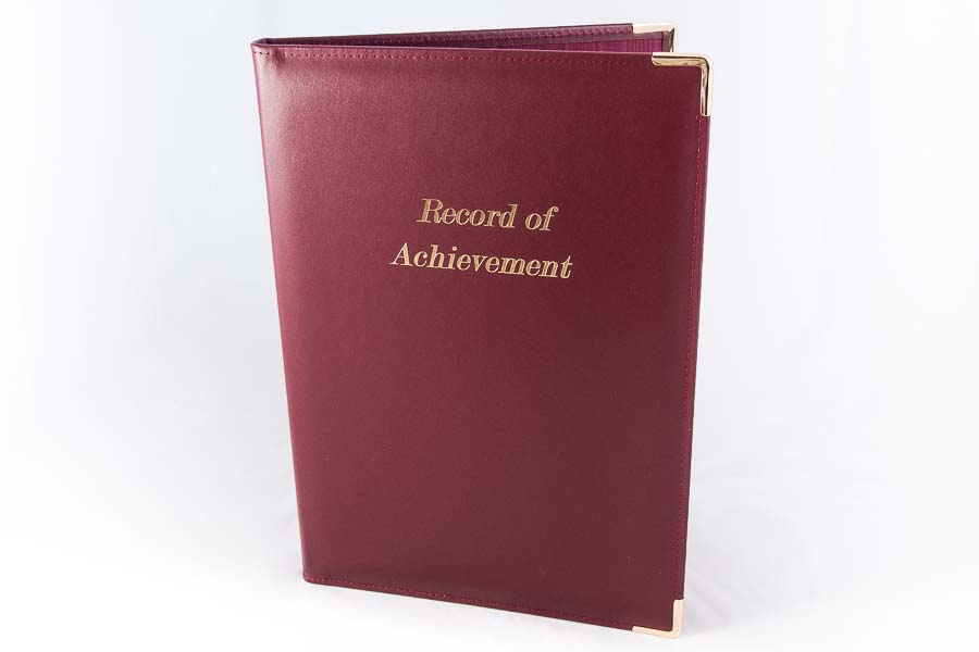 A4 folder ‘Record of Achievement Folder’ for Schools